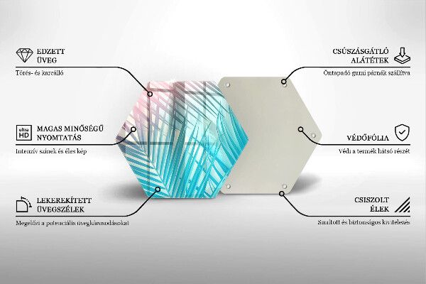 Skleněná krájecí deska Pastelové listy