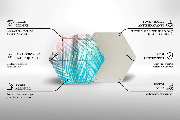 Skleněná krájecí deska Pastelové listy