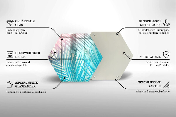 Skleněná krájecí deska Pastelové listy