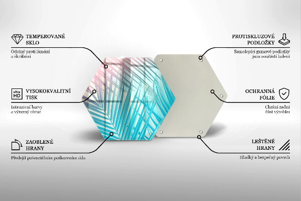 Skleněná krájecí deska Pastelové listy