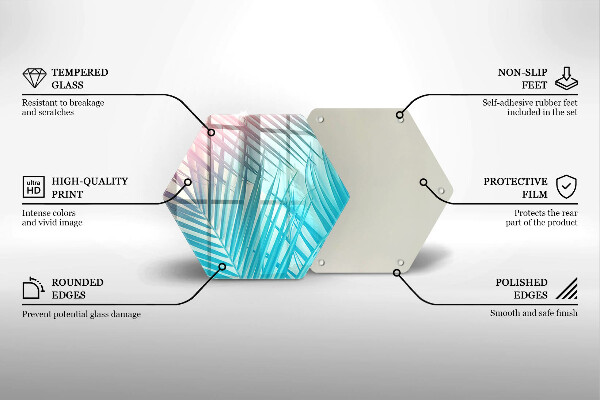 Skleněná krájecí deska Pastelové listy