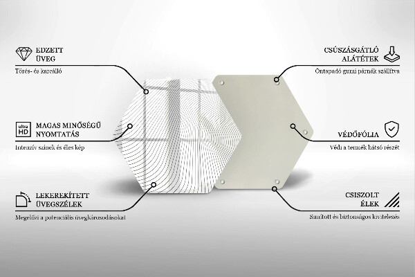 Skleněná krájecí deska Moderní čáry vzor