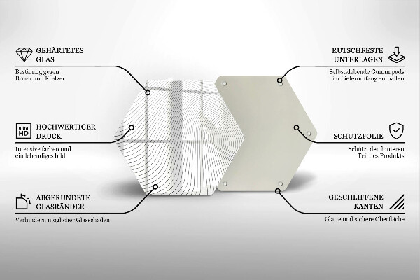 Skleněná krájecí deska Moderní čáry vzor