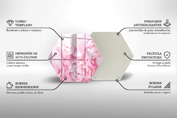 Skleněná krájecí deska Jemné pivoňky