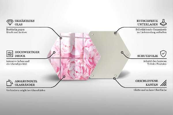 Skleněná krájecí deska Jemné pivoňky