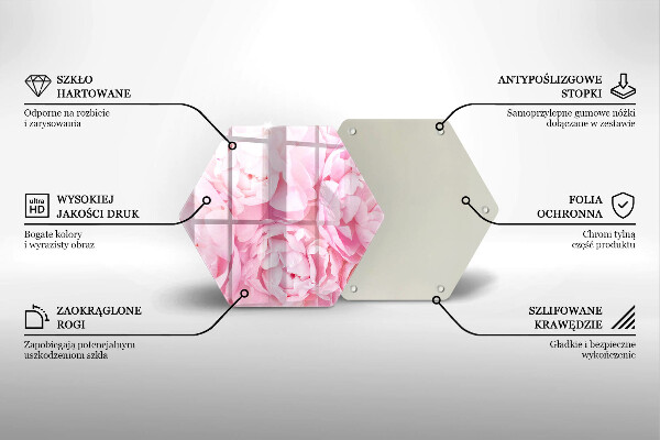 Skleněná krájecí deska Jemné pivoňky