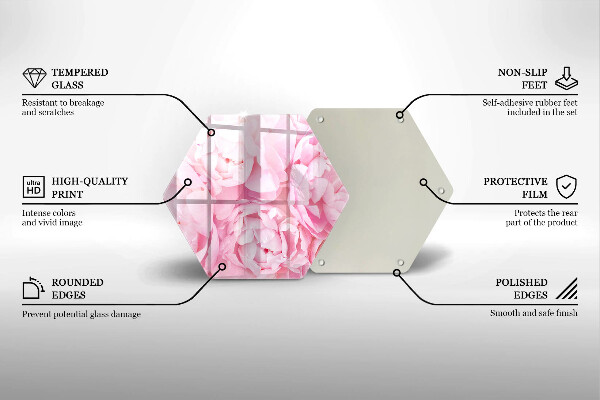 Skleněná krájecí deska Jemné pivoňky