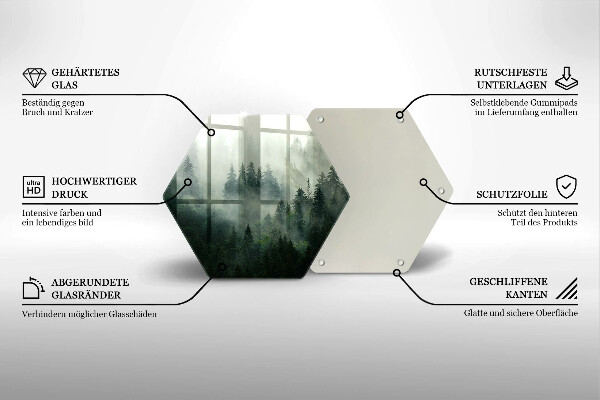 Skleněná deska do kuchyně Zamlžená lesní krajina