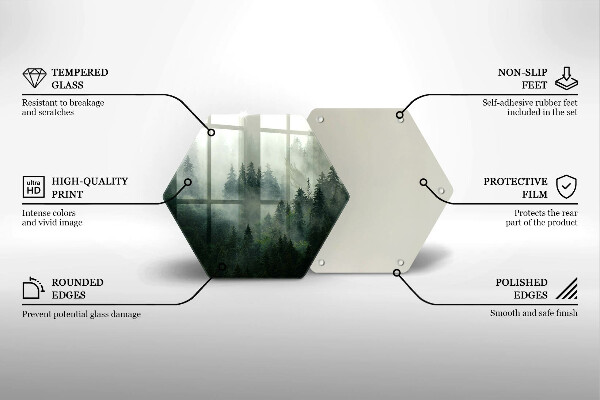 Skleněná deska do kuchyně Zamlžená lesní krajina