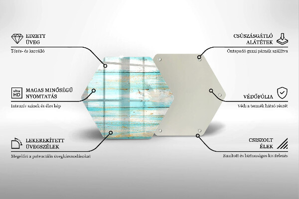 Skleněná deska do kuchyně Vintage dřevěné desky