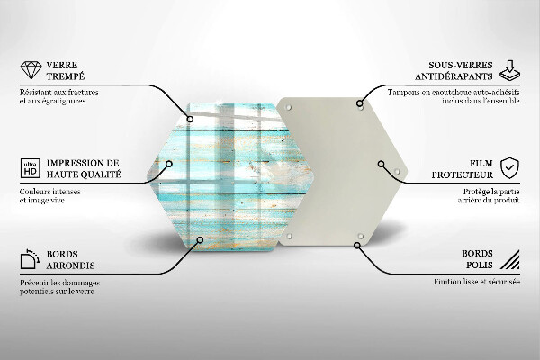 Skleněná deska do kuchyně Vintage dřevěné desky