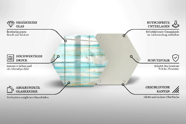 Skleněná deska do kuchyně Vintage dřevěné desky