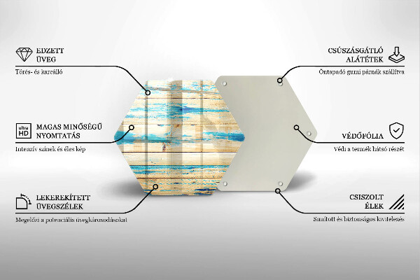 Skleněná deska do kuchyně Retro dřevěné desky