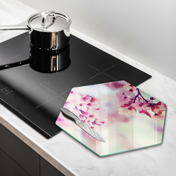 Skleněná deska do kuchyně Příroda jabloňové květy