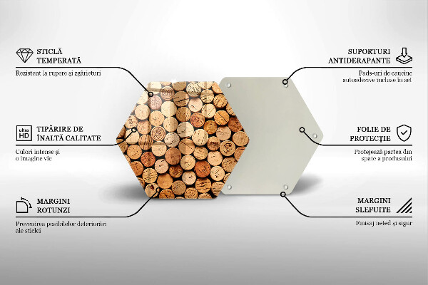 Skleněná deska do kuchyně Vzor vínové zátky