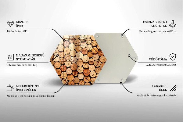 Skleněná deska do kuchyně Vzor vínové zátky