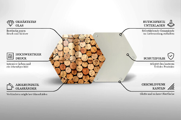 Skleněná deska do kuchyně Vzor vínové zátky