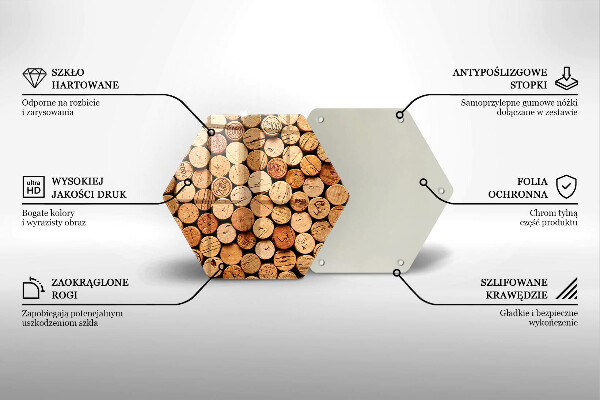 Skleněná deska do kuchyně Vzor vínové zátky