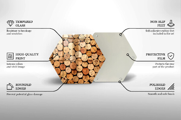 Skleněná deska do kuchyně Vzor vínové zátky