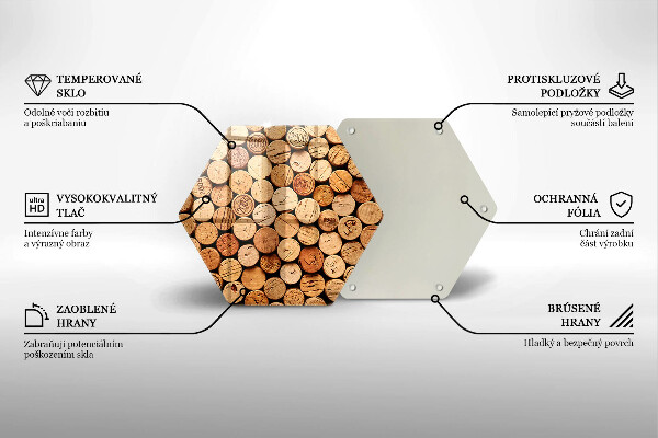 Skleněná deska do kuchyně Vzor vínové zátky