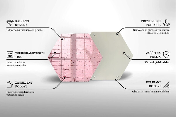 Skleněná deska do kuchyně Pastelová cihlová zeď