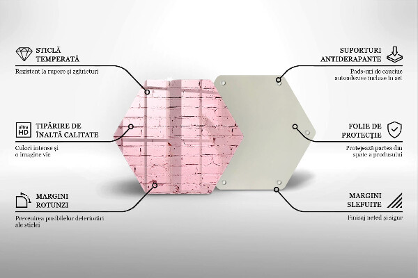 Skleněná deska do kuchyně Pastelová cihlová zeď