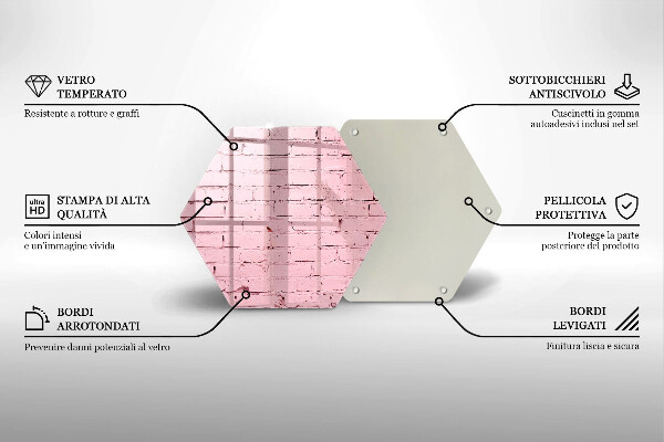 Skleněná deska do kuchyně Pastelová cihlová zeď