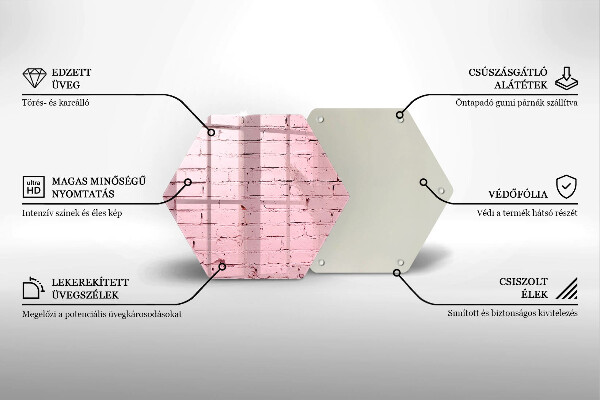 Skleněná deska do kuchyně Pastelová cihlová zeď