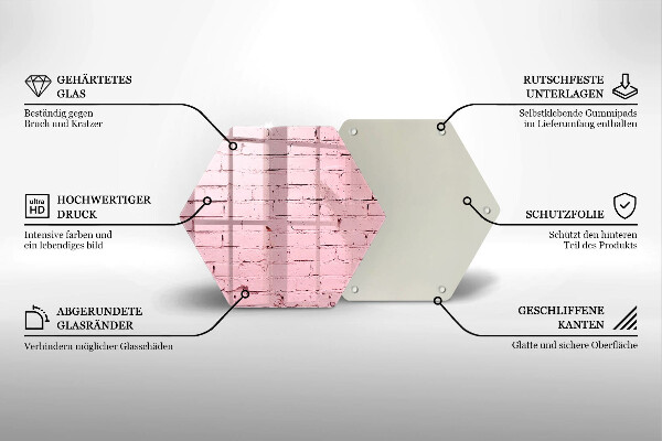 Skleněná deska do kuchyně Pastelová cihlová zeď