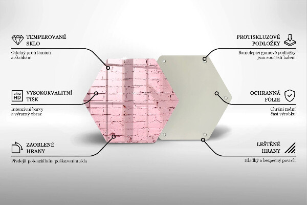 Skleněná deska do kuchyně Pastelová cihlová zeď