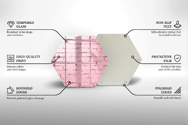 Skleněná deska do kuchyně Pastelová cihlová zeď