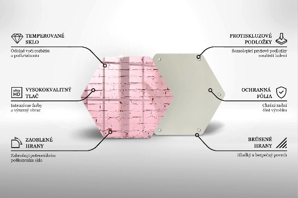 Skleněná deska do kuchyně Pastelová cihlová zeď