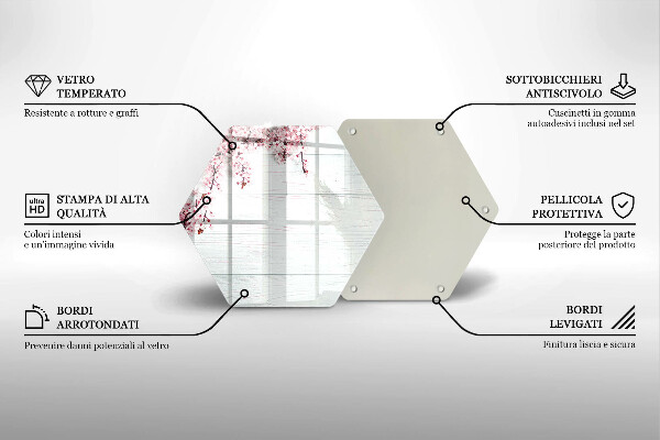 Skleněná deska do kuchyně Květiny na prknech