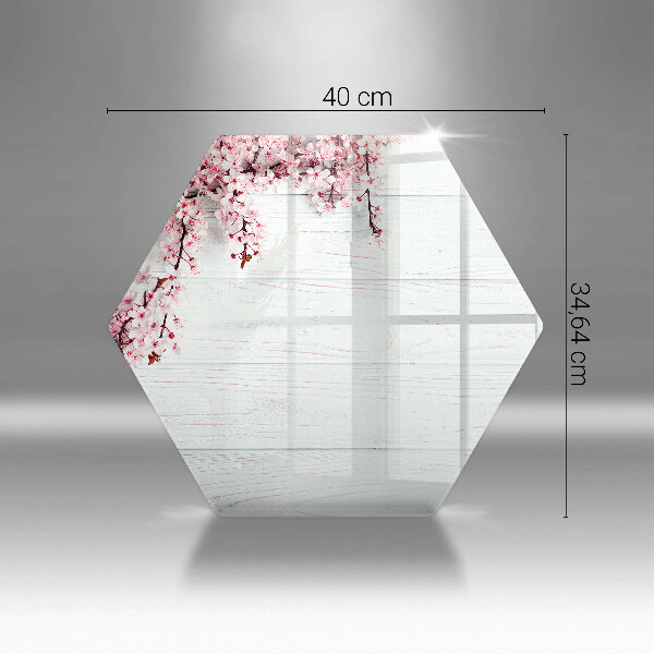 Skleněná deska do kuchyně Květiny na prknech