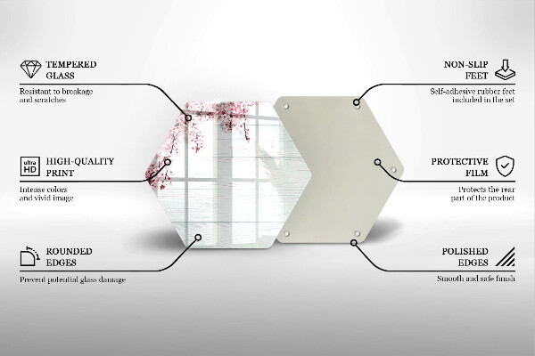 Skleněná deska do kuchyně Květiny na prknech