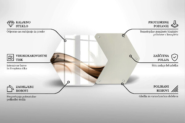 Skleněná deska do kuchyně Abstraktní hnědé čáry