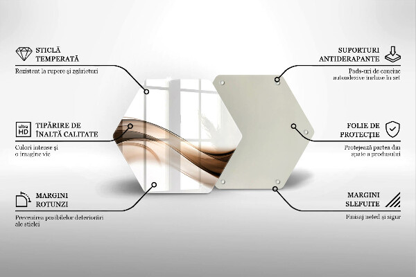 Skleněná deska do kuchyně Abstraktní hnědé čáry