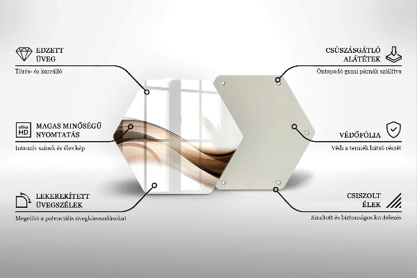 Skleněná deska do kuchyně Abstraktní hnědé čáry