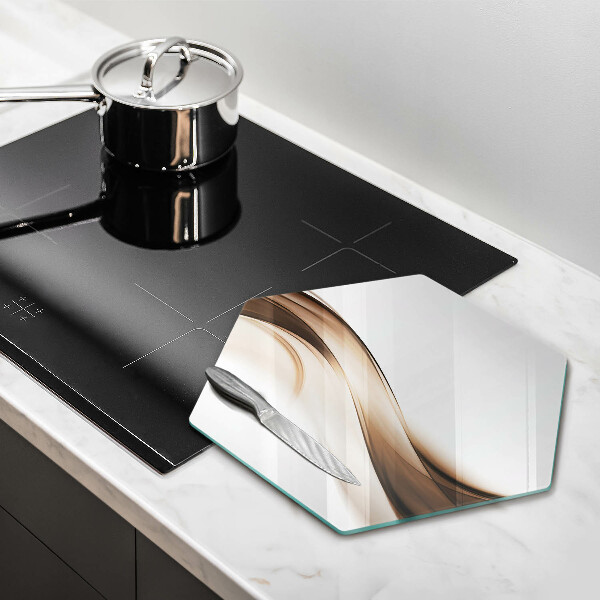 Skleněná deska do kuchyně Abstraktní hnědé čáry