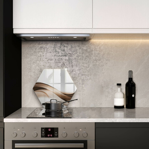 Skleněná deska do kuchyně Abstraktní hnědé čáry