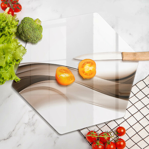 Skleněná deska do kuchyně Abstraktní hnědé čáry