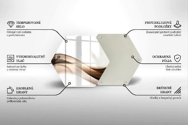 Skleněná deska do kuchyně Abstraktní hnědé čáry