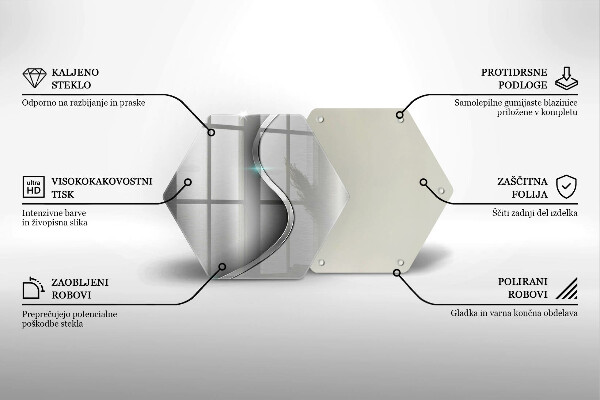 Skleněná krájecí deska Abstraktní stříbrný kov