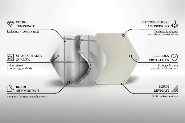 Skleněná krájecí deska Abstraktní stříbrný kov