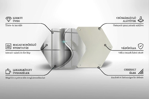 Skleněná krájecí deska Abstraktní stříbrný kov