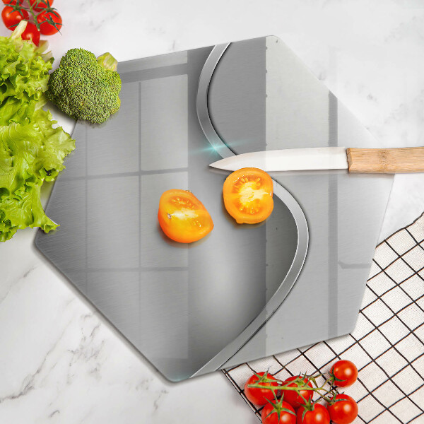 Skleněná krájecí deska Abstraktní stříbrný kov