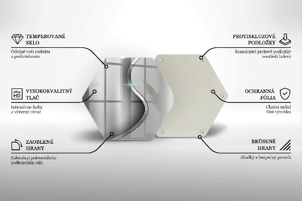 Skleněná krájecí deska Abstraktní stříbrný kov