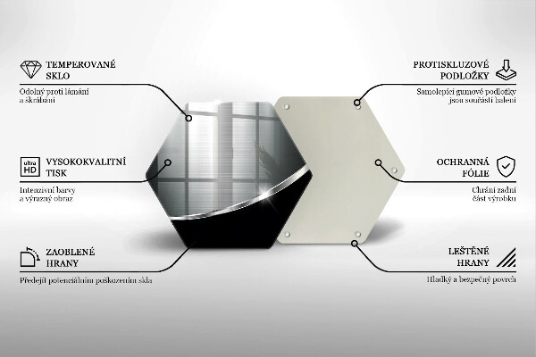 Skleněná krájecí deska Abstrakce s kovem