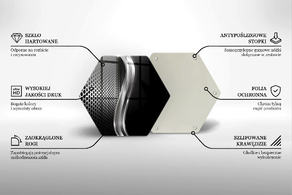 Skleněná deska do kuchyně Kovová konstrukce