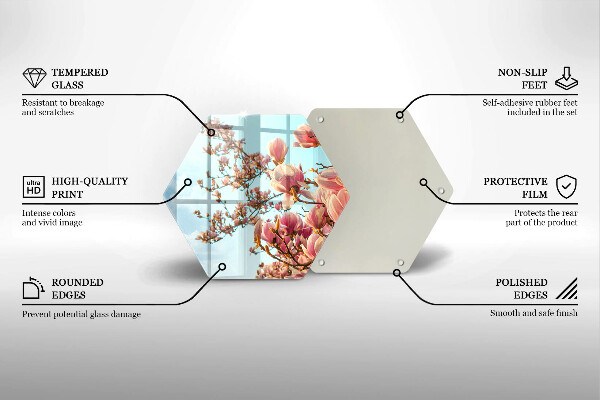 Skleněná deska do kuchyně Růžové květy strom